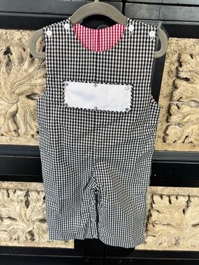 Swap a smock reversible red/black gingham check long all 18 months